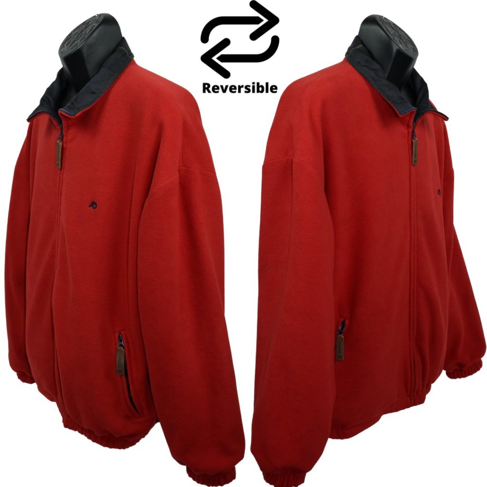 Pendleton Xl Red Microfleece Jacket Reversible Fu… - image 3